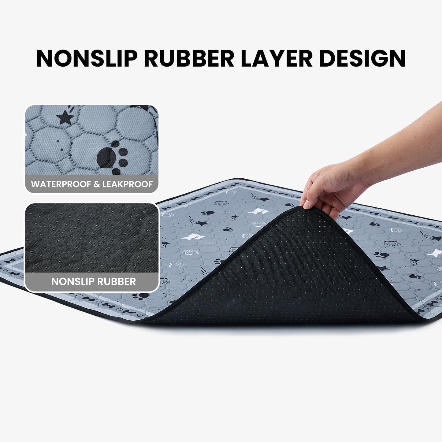 Gardner Pet Washable Dog Pee Pads,18'' x 24'' Non Slip Dog Mats with Great Urine Absorption, Reusable Puppy Pee Pads for Potty Training, 2 Pack
