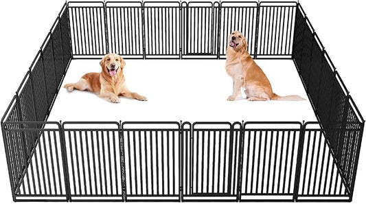 New Thickened Version Dog Playpen, 43 Inch Dog Fences for The Yard, Portable Outdoor Dog Playpen for Large/Medium/Small Dogs, Foldable Metal Dog playpen, with Doors (24 Panels, 43 Inch)