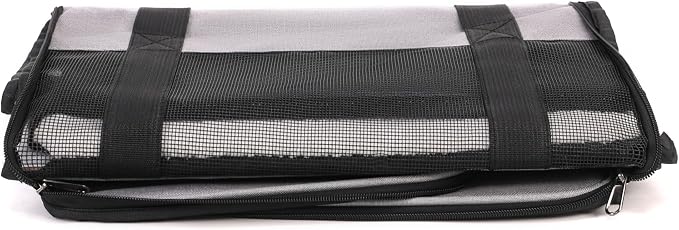 TSA Airline Approved Pet Carrier Bag, Soft Sided Collapsible Cat Dog Travel Carrier, Portable Breathable Puppy Kitten Carry Bag Outdoor Flight Car Travel (17x11x11 Grey)