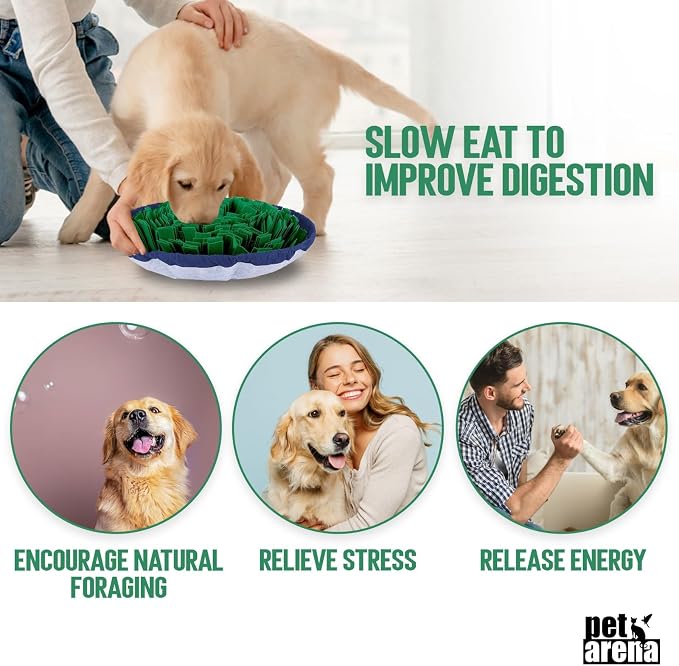 PET ARENA Large Sniffing Mat 25 x 25 Inch Interactive Feeding Toy | Promotes natural hunting instincts, reduces boredom, supports mental stimulation, and provides engaging playtime for pets.