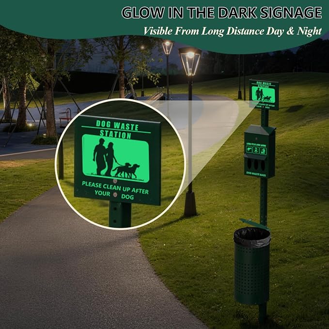 Dog Waste Station 11.5 Gallon, Outdoor Pet Waste Station with Bags, Lockable Dispenser, Keys & Can Liners– Heavy Duty Dog Poop Station for Parks, Backyard, Commercial Use