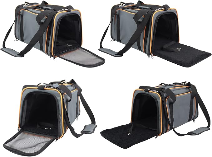 EliteField Expandable Soft Pet Carrier (3 Year Warranty, Airline Approved), Multiple Sizes and Colors Available (20" L x 12" W x 11" H, Gray)