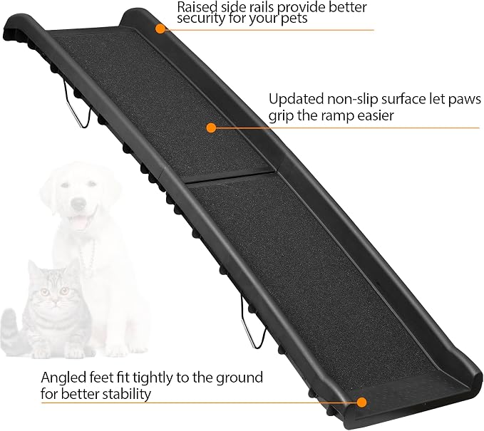 ZENY Dog Ramp for Car, 62inch Long Portable Dog Ramps for Large Dogs | with Non-Slip Surface Dog Car Ramp, Folding Dog Ramp for SUV & Truck