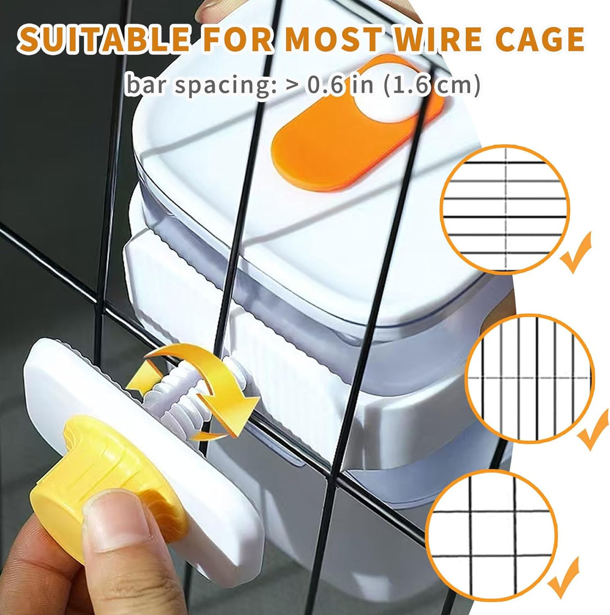 Oncpcare 24oz Rabbit Water Dispenser No Drip for Cage, Hanging Automatic Guinea Pig Water Bottle Large Small Aniaml Cage Accessories for Ferret Guinea Pig Rat Rabbit (White)
