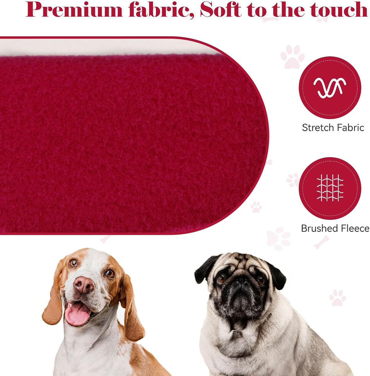 Dog Sweaters for Small Dogs Pet Sweater Solid Soft Brushed Fleece Dog Hoodie Clothes Pet Hoodie Sweatshirt with Pocket(Red-XS)