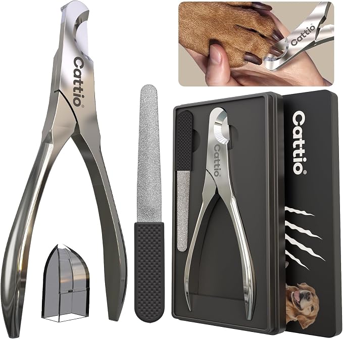 Dog Nail Clippers | All Steel Material, Built-in Spring, Heavy Duty, Full Metal Razor Sharp Professional, For All Dogs Cats with Thick Toenails