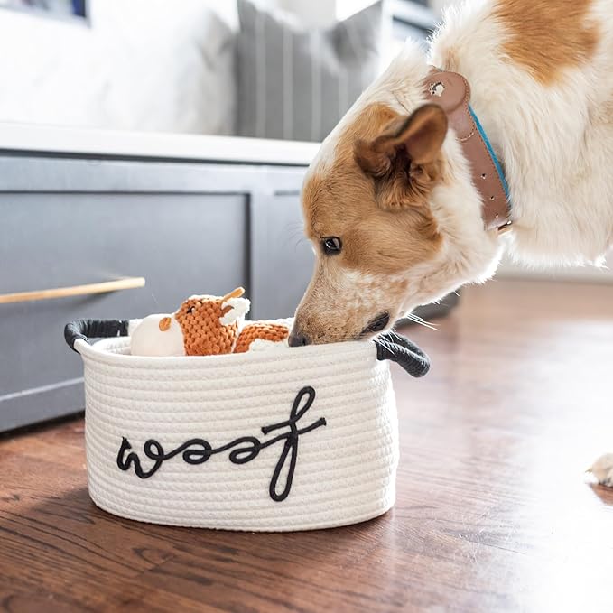 Paws For Reaction New Puppy Gift Basket - Premium Puppy Starter Kit and Dog Gift Basket with Dog Toys - Perfect Doggie Birthday Gifts and Puppy Necessities with Pet Toy Basket.