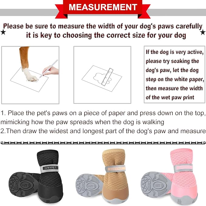 QUMY 4PCS Dog Shoes for Small Dogs, Hot Pavement Summer Puppy Dog Boots & Paw Protectors with Soft Anti-Slip Rubber Sole, Mesh Breathable Dog Booties for Hardfloors, Walking Running