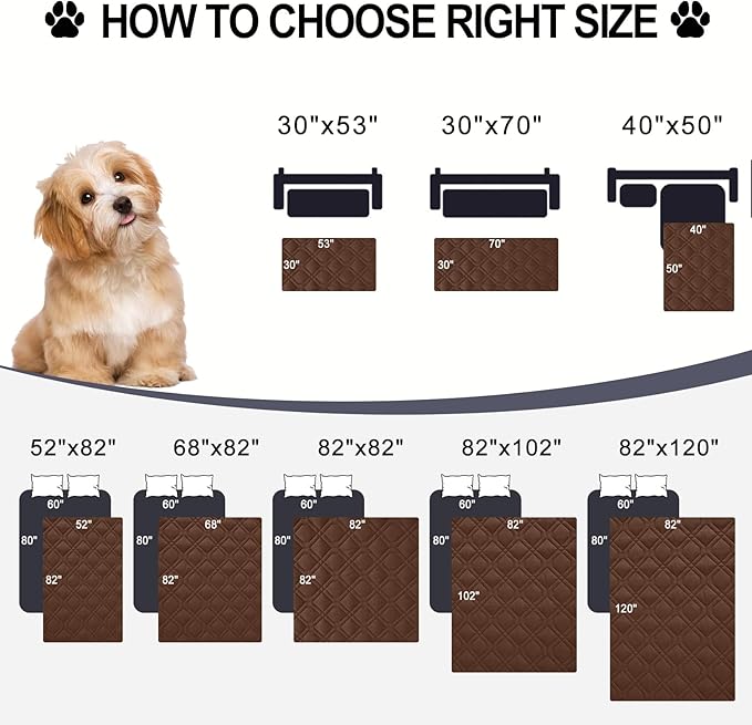 Smiry Reversible Waterproof Couch Covers for Sofa, Washable Dogs Pet Couch Covers for 3 Cushion Sofa Pet Friendly, Water Resistant Furniture Protector Slipcover, Geometric (82"x82", Brown/Chocolate)