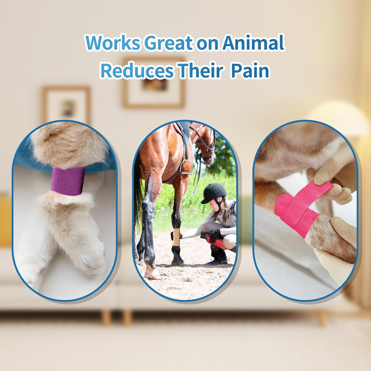 PHYTOP Self Adhesive Bandage Wrap 4 inches x 5 Yards, 12 Pack of Cohesive Tape for First Aid, Sports, Wrist and Ankle, Also for Horses & Dogs as Vet Wrap (Beige)