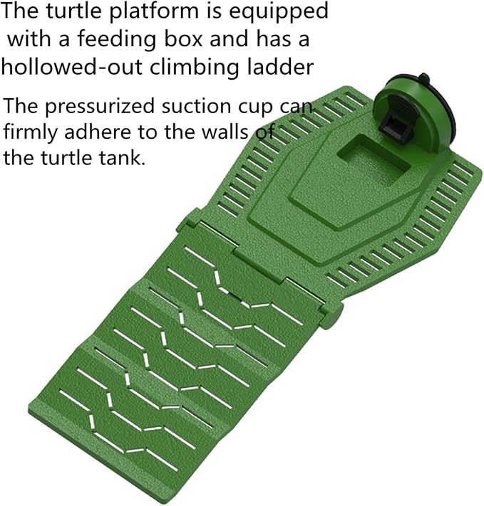 Turtle Resting Basking Platform, Foldable Turtle Ramp, Tortoise Climbing Ladder Resting Terrace for Frog Terrapin Reptiles Amphibian Habitat Hideouts Aquarium Decor Floating Dock (Green, M)