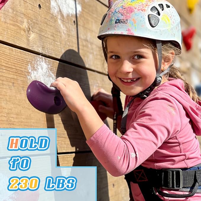 50 PCS Rock Climbing Wall for Kids,Rock Wall Climbing Holds,Adults Climbing Wall Grip Kits Holds Up to 230 lbs for Outdoor Indoor Home Playground Climbing Holds