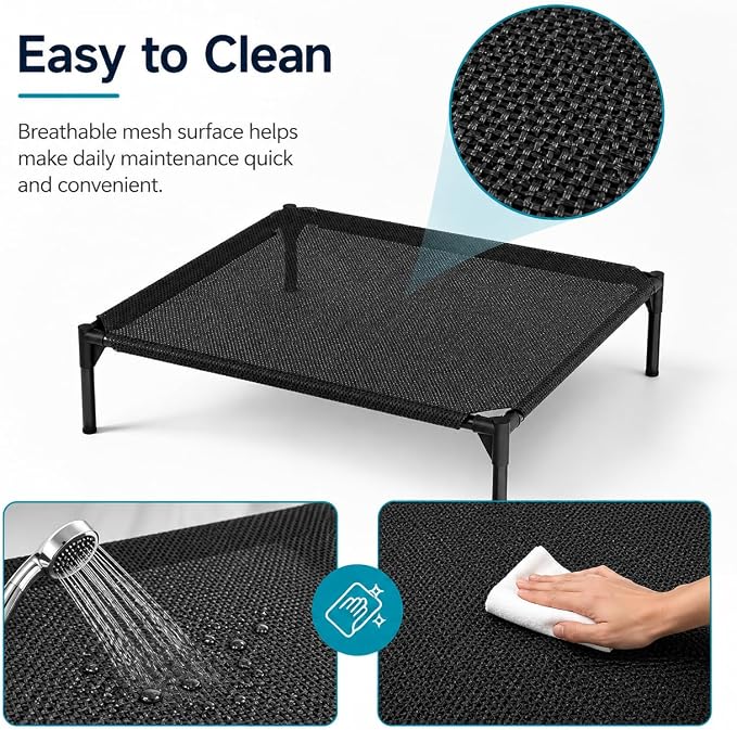 Elevated Dog Bed, Breathable Mesh Raised Pet Cot, | For Dogs, Elevated Design