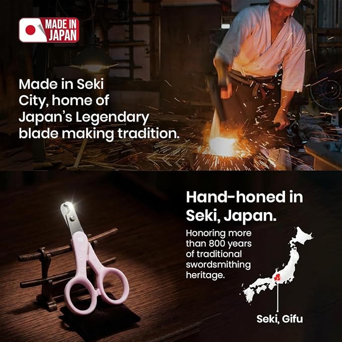 Necoichi Purrcision Feline Nail Clippers | Lever Principle Cat Nail Clipper | Butter-Smooth Cuts | Made in Japan, Seki Swordsmith Craftsman | Stainless Steel Cat Claw Trimmer for Indoor Cats (Lilac)