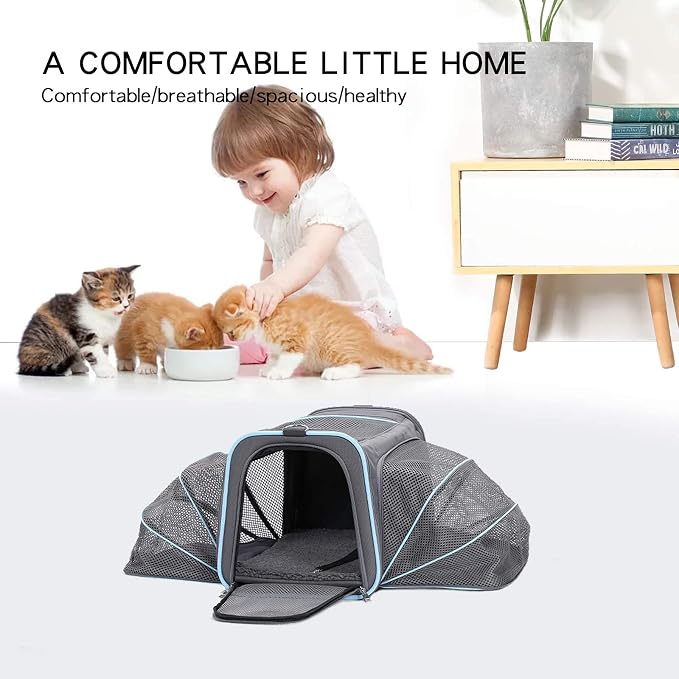 A4Pet Airline Approved Cat Carrier Dog Carriers, Soft-Sided Portable Pet Travel Washable Carrier for Cats