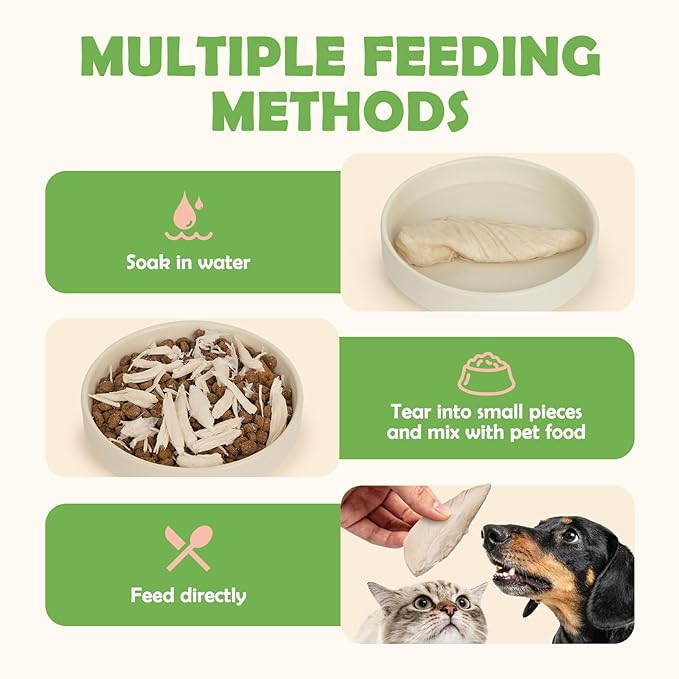 MON2SUN Freeze Dried Chicken Breast Dog & Cat Treats - Whole Cut, Single Ingredient, High Protein, Grain & Gluten Free, for Training Chew or Topper, 5.3oz