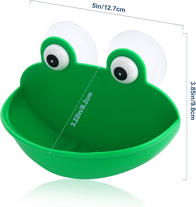 Pensino Frog Habitat Frog Dish Holder with Suction Cups, Cute Frog Terrarium Decor Fish Tank Decoration for Tree Frog Toad Tadpole (1 Pack)