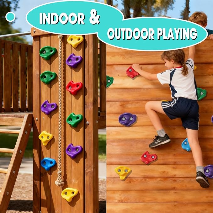 25 PCS Large Rock Climbing Holds for Kids,Adult Rock Wall Holds Large Climbing Rock Wall Grips for Indoor and Outdoor Playground Play Set with Hardware