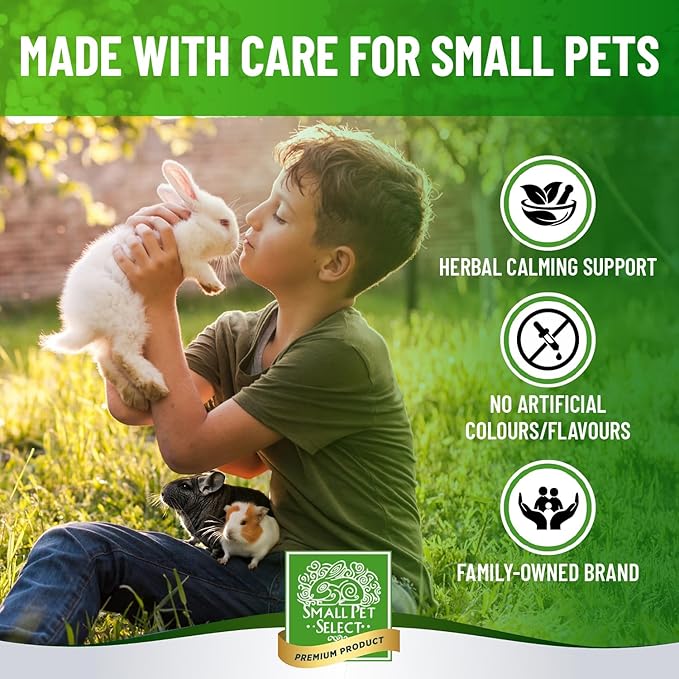 Small Pet Select - Select Care Calming Support Supplement, Natural High Fiber Timothy Hay Based Treats for Rabbits, Guinea Pigs, Hamsters, Other Small Animals, 4.2 oz