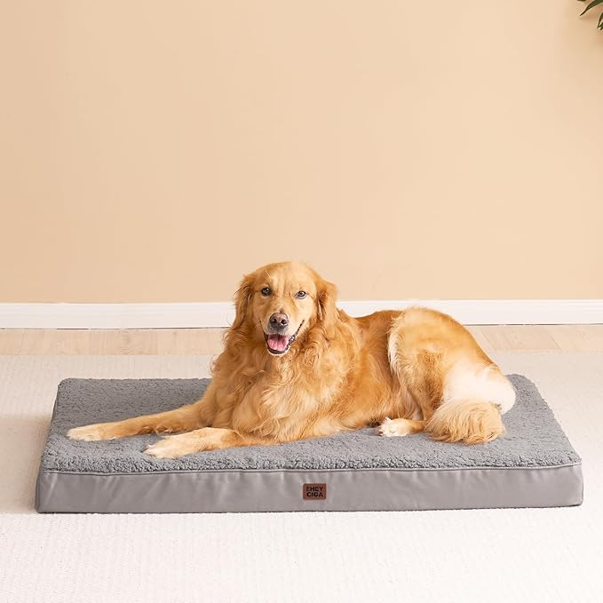 EHEYCIGA Orthopedic Dog Bed Medium with Removable Washable Cover,30x20 | Egg Crate Foam Support, Durable Oxford fabric, Non-Slip Bottom, Machine Washable, Soft Waterproof Plush Pet Bed Mat For Crate