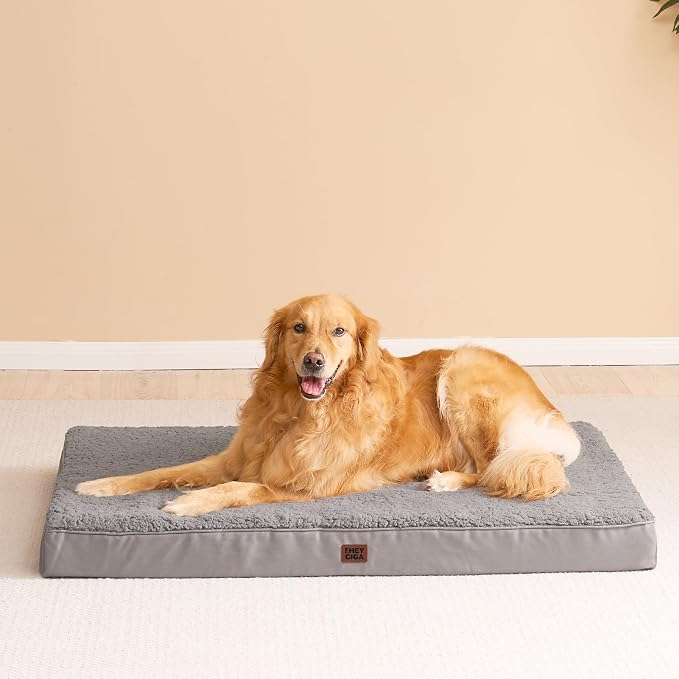 EHEYCIGA Orthopedic Dog Bed Extra Large with Removable Washable Cover, 41IN | Egg Crate Foam Support, Durable Oxford fabric, Non-Slip Bottom, Machine Washable, Soft Waterproof Plush Pet Bed Mat For Crate