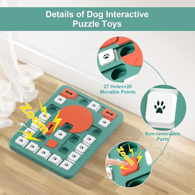 Dog Puzzle Toys, Treat Dispensing Dog Enrichment Toys for IQ Training and Brain Stimulation, Interactive Mentally Stimulating Toys as Gifts for Puppies, Cats, Dogs (L-Level 4)