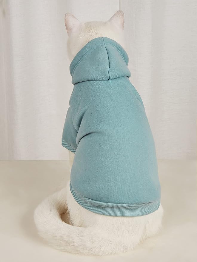 QWINEE Basic Dog Hoodie Sweatshirt Puppy Sweater Warm Cat Costumes Pet Clothes for Chihuahua Puppy Kitten Small Medium Dogs Multicolored Small
