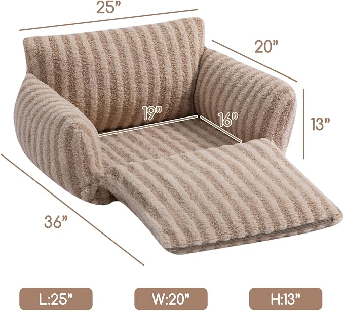 Hollypet Cat Bed Small Dog Orthopedic Couch Beds for Pets up to 20 lbs | Fluffy Multifunctional Double-Layer Warming Kitten Pet Couch Orthopedic Beds with Machine Washable Cover and Non-Slip Bottom