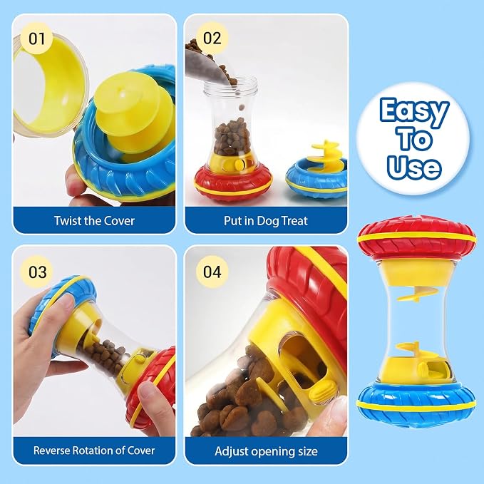 BoYoYo Interactive Dog Toys, Dog Puzzle Toys for Smart, Dog Enrichment Toy to Keep Them Busy, Treat Dispensing Toy Slow Puzzles Feeder, Blue