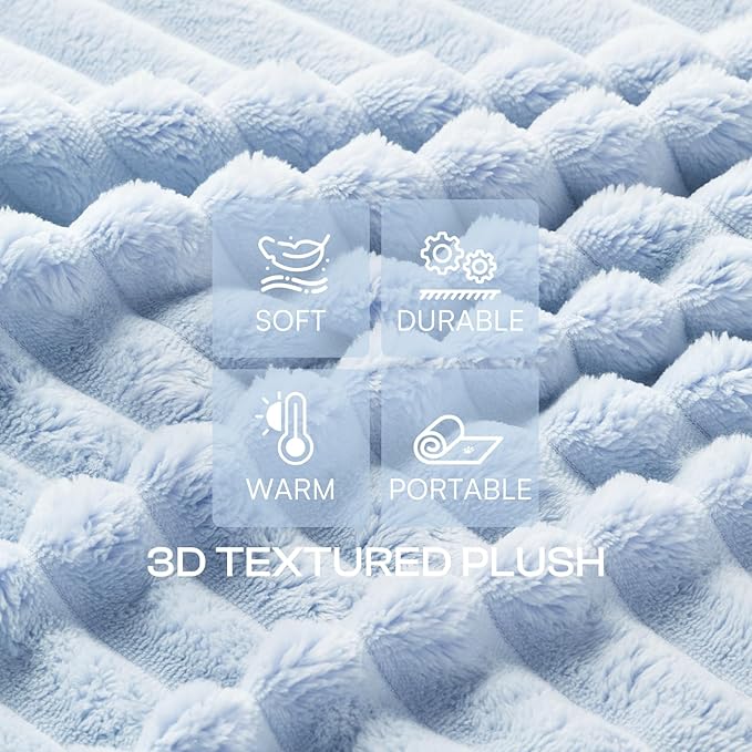 LINENLUX 1 Pack 3 Soft Dog Blanket Washable Warm Fleece Cat Blankets for Pet Puppy Fluffy Calming Flannel Pink/White/Blue Medium