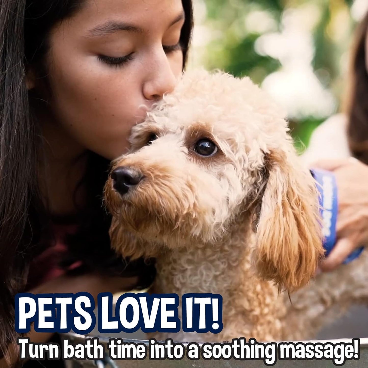 Bodhi Dog Shampoo Brush - Pet Grooming & Bath Supplies for Dogs and Cats - Bath Brush for Long & Short Hair - Premium Scrubber for Shower, Bathing & Massage (One Pack, Silver Glitter)