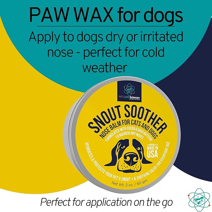 Paw Wax - 2 Oz Tin of Dog Paw Balm for Dry Paws - Paw Soother for Dogs - Paw Pad Moisturizer - Dog Paw Cream - Cat Paw Balm or Snout Soother for Dogs (Snout Soother)