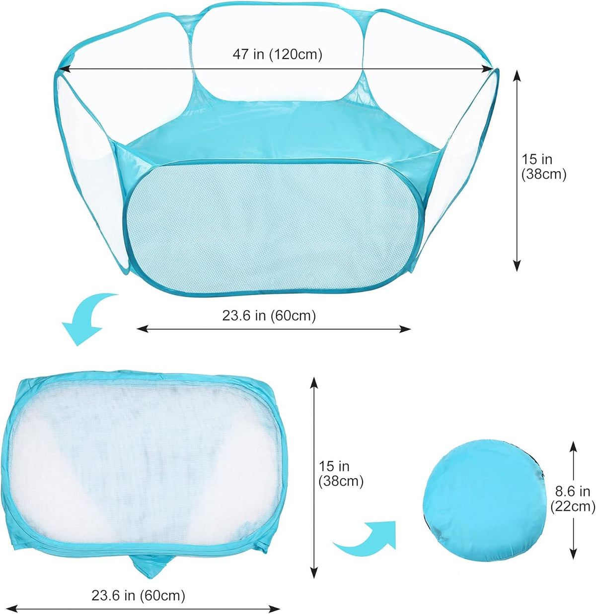 Prime Pets Small Animal Cage Tent, Hamster Pet Playpen, Guinea Pig Cage Yard, Waterproof Foldable Outdoor/Indoor Pop Open Exercise Fence, Yard Fence for Baby Chicken Hedgehogs