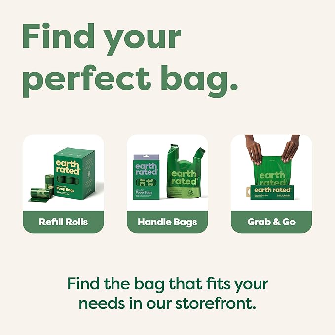 Earth Rated Dog Poop Bags with Handles Value Pack, Easy Tie and Guaranteed Leakproof, Unscented, 600 Handle Bags
