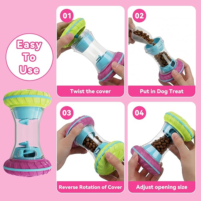 MateeyLife Interactive Dog Puzzle Toy | Adjustable Treat Dispensing, Slow Feeder for IQ Training, Silent Quiet Roller, For Small Medium Large Dogs