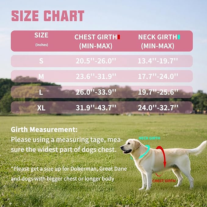 AUROTH Dog Harness for Large Dogs No Pull Tactical Harness and Leash Set | with Leash Clips, LED light clip, Breathable Mesh Padded No Choke, Easy Walking and Training, Pink, Large