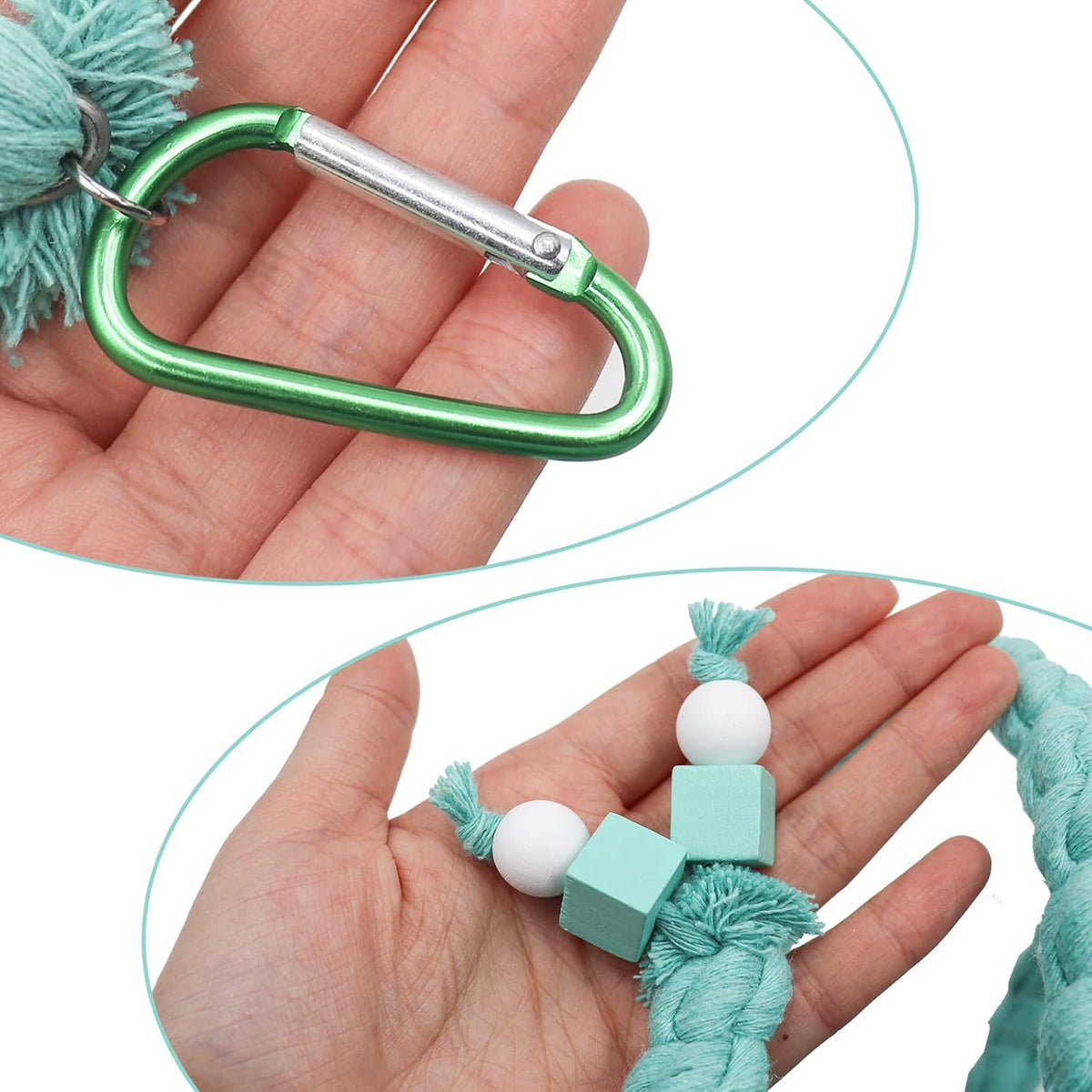 Dnoifne 59 Inch Spiral Rope Perch, Bird Cage Stand Pole Accessory, Climbing Toy for Parrot, Parakeet, Budgie, Lovebird, Cockatiel (59"/1.5 M)