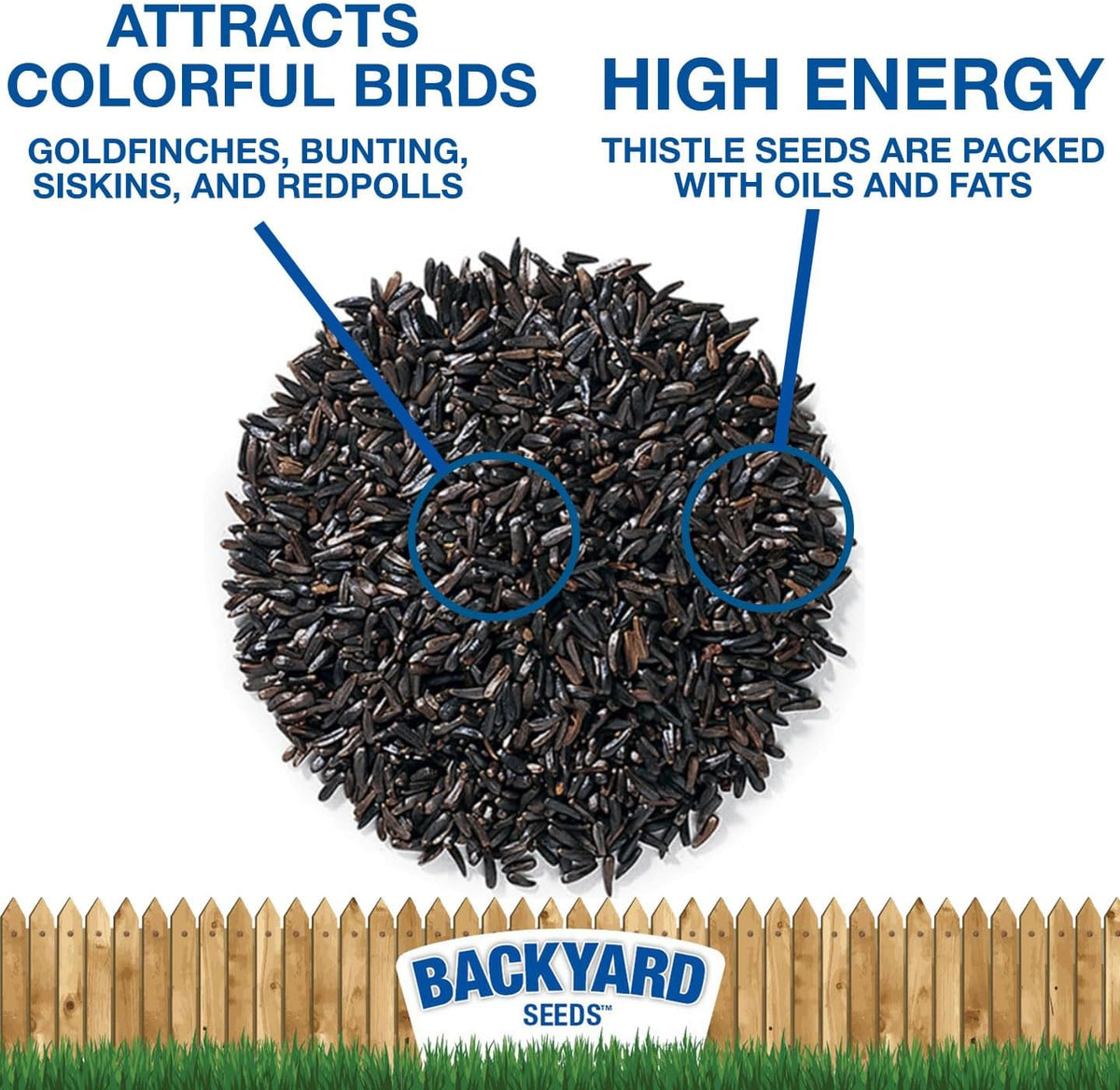 Thistle Seed for Finches – Premium Wild Bird Food for Goldfinches, Siskins & Small Songbirds | High-Energy, No-Filler, Cleaned Seed 7 lbs