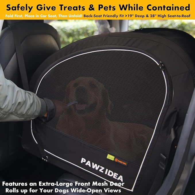 PAWZIDEA 3-in-1 Dog Stroller for Large Dogs with Detachable Carrier up to 100lb, 45% Extra Tall Dog Car Crate Sit Upright, Foldable Pet Stroller for 2 Medium Dogs All-Terrain Jogger, Adjustable Handle