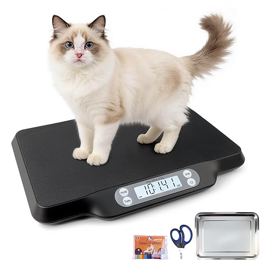 Digital Pet Scale for Accurate Weighing & Baby Scale Kitten Scale | High-Precision Puppy Scales, Dog Cat Scale | 30kg/66lb Capacity, 2g Accuracy, Non-Slip Mat, Tare & Hold Function