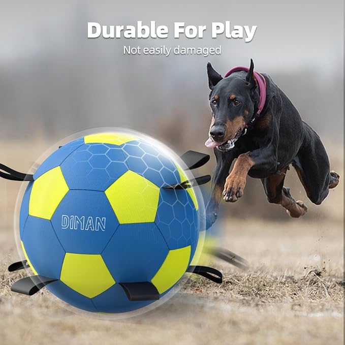 Diman Herding Ball for Dogs: 25 Inch Horse Balls for Outdoor Play, Large Dog Toys Balls for Australian Shepherd, Dogs or Horses, Blue Yellow