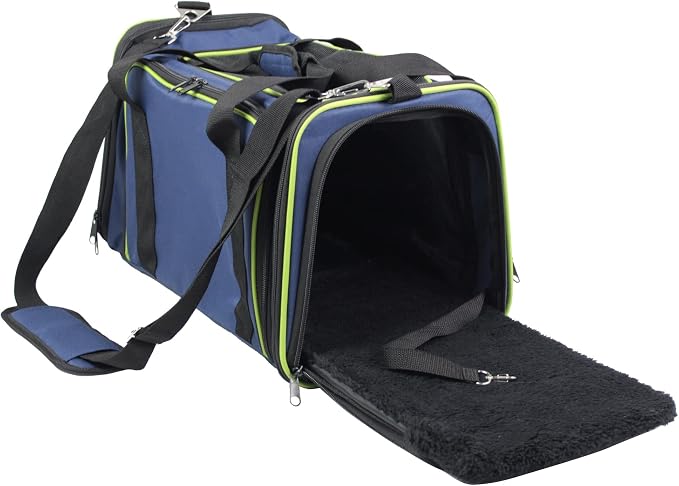 EliteField Expandable Soft Pet Carrier (3 Year Warranty, Airline Approved), Multiple Sizes and Colors Available (20" L x 12" W x 11" H, Navy Blue)