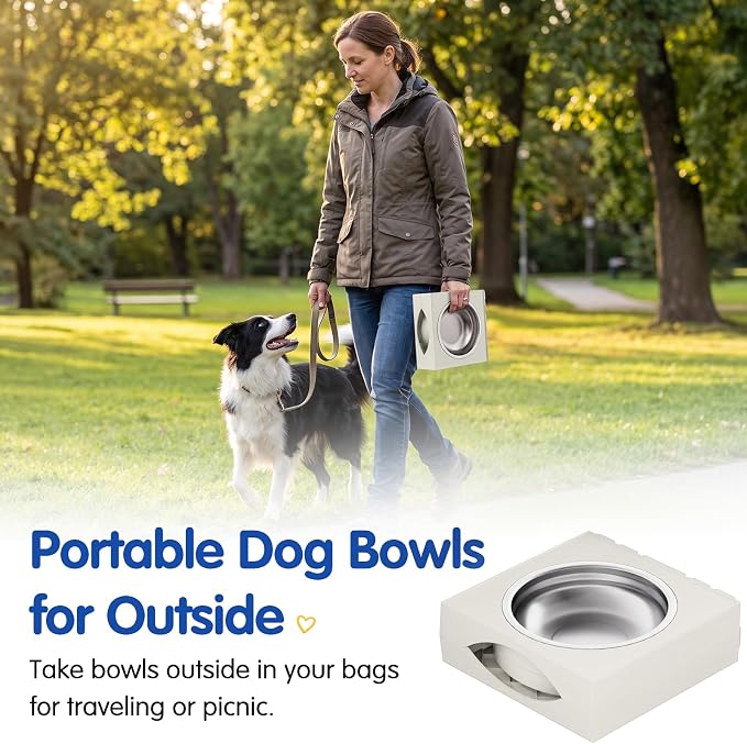 XIAZ Elevated Dog Bowls Large Breed Raised Dogs Bowl Stand Large/Medium Sized Dog Stainless Steel Food Water Bowl Stands 5 Heights Adjustable 9/11/12/14in Pet Feeder Dish Station
