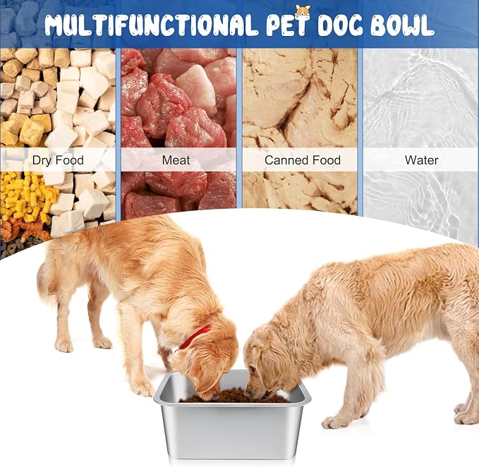 Bwogue 3 Gallon Large Water Bowl for Dogs, Stainless Steel Dog Water Bowl | High-Capacity Pet Water or Food Bowls, Fewer Refills, Medium to Giant Dogs, Dishwasher Safe, Deep Bowl Helps Reduce Spills