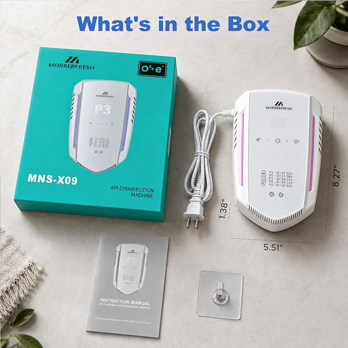 Cat Litter Deodorizer, Pet Odor Eliminator for Home, Litter Box Deodorizer Plug in for Strong Cat Urine Odor, Ozone Odor Eliminator Air Purifier with 5 Mode for Smoke, Wardrobe, Garage, Car