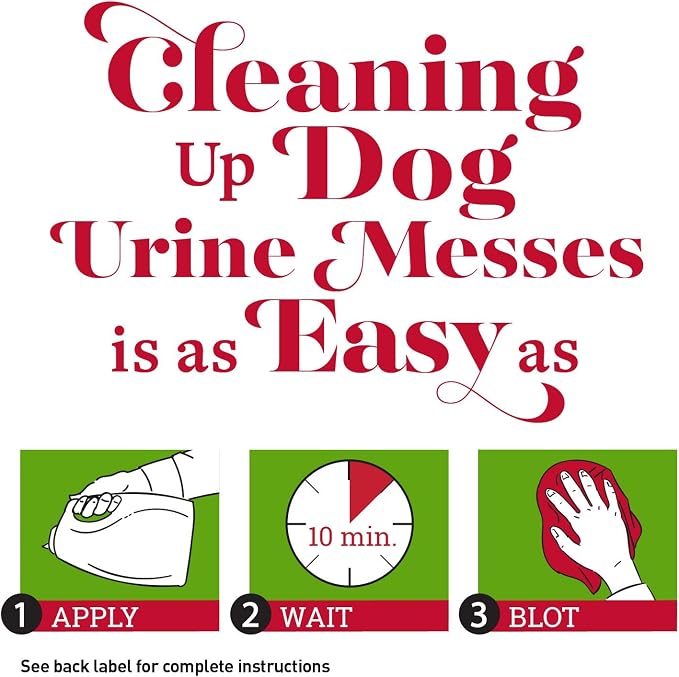 Nature's Miracle Dog Urine Destroyer, Dog Urine Stain Remover and Odor Control, White, 64 fl oz