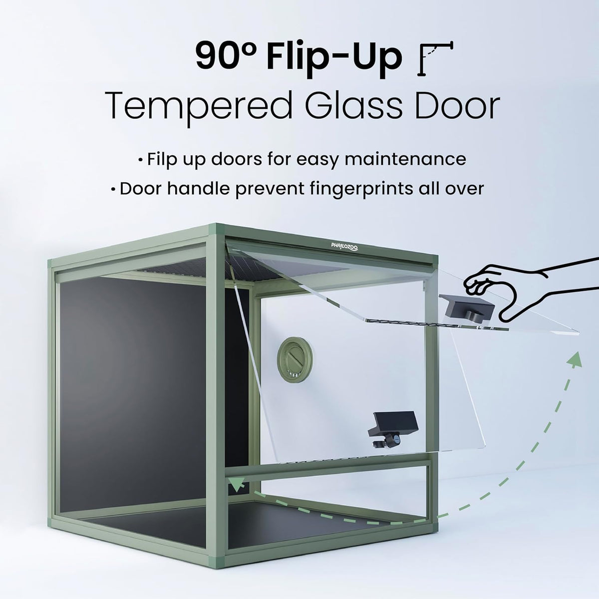 MagicCube 18'' x 18'' x 18'' Reptile Tank with Lock, 24 Gallon Reptile Terrarium with Flip-Up Tempered Glass Door, Top Screen Ventilation for Leopard Gecko - Bottom Not Leakproof