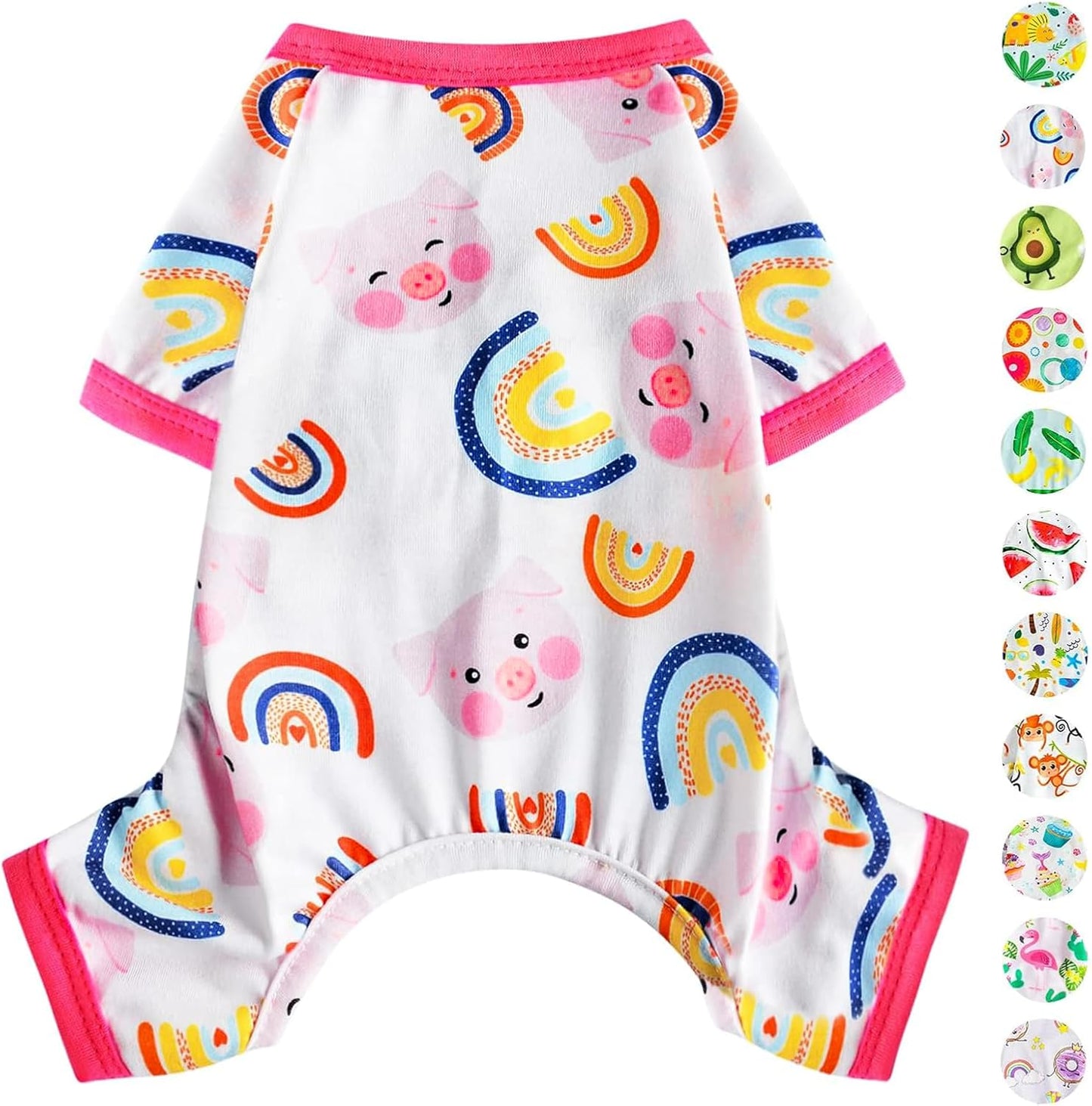 Dog Pajamas Pjs Summer Dog Clothes for Small Dogs Girl - Boy - Medium Size Dogs, Soft Stretchy Puppy Clothes Doggie Onesies Fall Cat Pet Jammies Outfit (Pig Pink, Large)