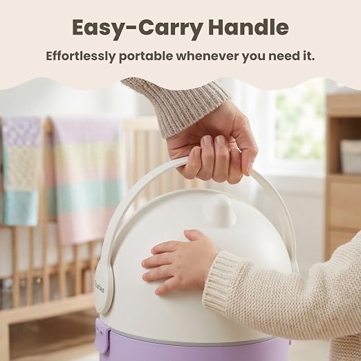 iTouchless 4 Gal Nursery Bin | Odor-Locking Diaper Pail | Lavender Orchid | Rotating Ball Seal Traps Smells | Vibrant Accent Color | Fits Any Standard Bag | Flip-Up Handle Opens With A Single Hand
