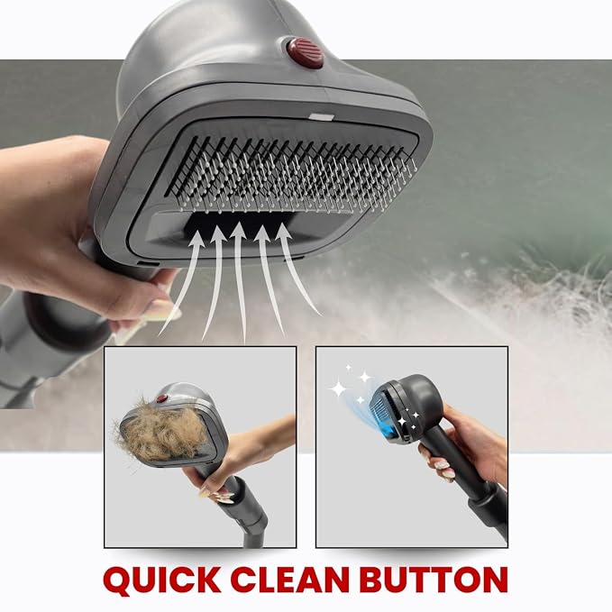 Pet Hair Grooming Brush Vacuum Attachment for Dogs, Cats with Vacuum Extension Hose up to 3.5M – Compatible with Miele, Shark Rocket HV322, HV301, HV371, Rotator NV501, Navigator NV350 Series & More